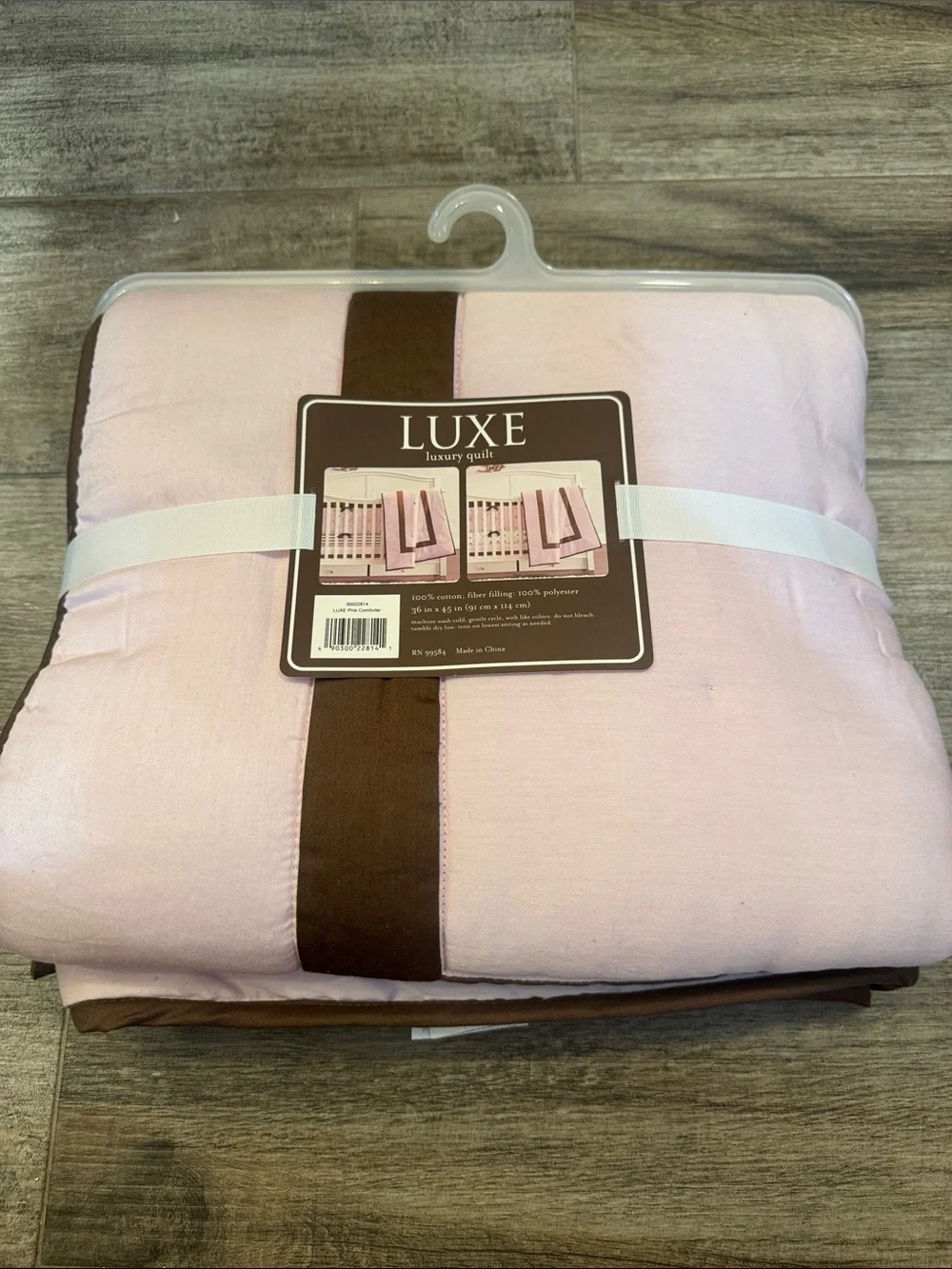 Baby Luxe Pink and Brown Reversible Quilt
